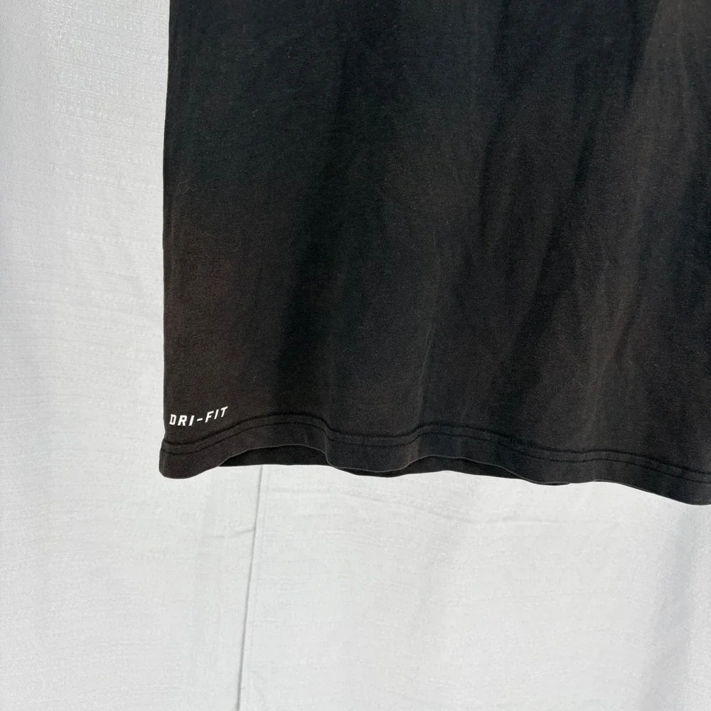 Y2K Nike Graphic T-Shirt Large Black Money Manziel Dri-Fit Sports Tee